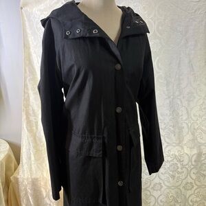 a new day Black Trench Utility Jacket with Hood